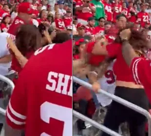 Pelea en tribunas en el estadio Levi's