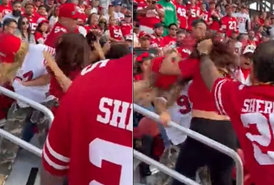 Pelea en tribunas en el estadio Levi's