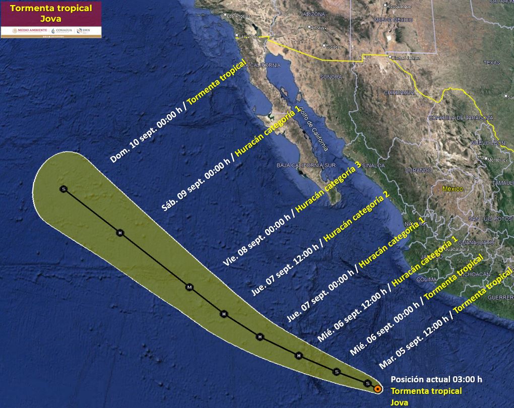 Tormenta tropical "Jova". 