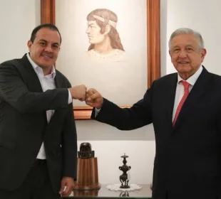 Cuauhtémoc Blanco y AMLO.