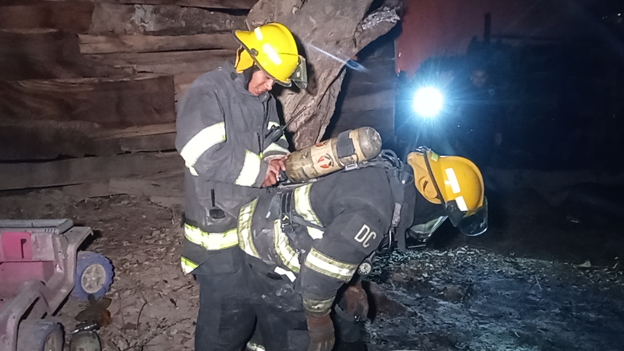 Bomberos en acción