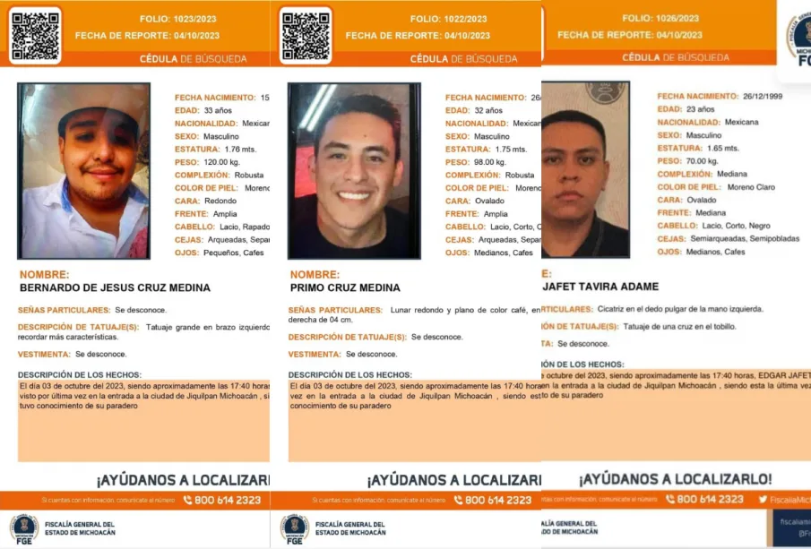 Desaparecidos en Michoacán.