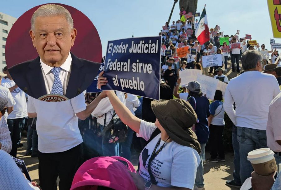 AMLO hablando sobre manifestación del Poder Judicial