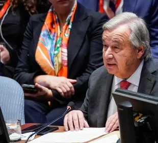 Antonio Guterres hablando en sesión de la ONU