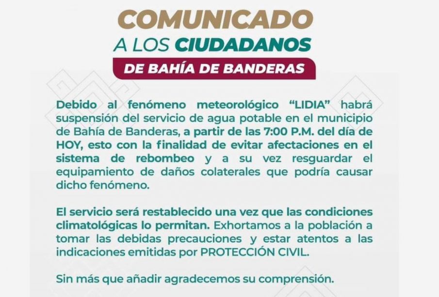 Comunicado Oromapas por corte de agua