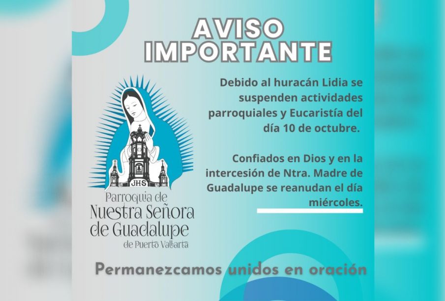 Comunicado por suspensión de actividades parroquiales