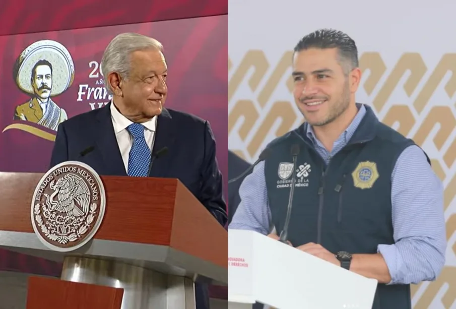 AMLO y Omar García Harfuch.