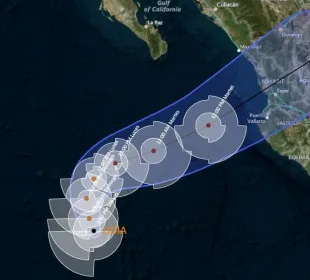 Tormenta tropical Lidia.