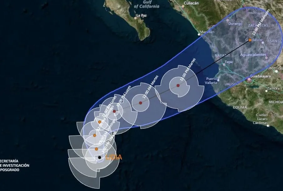 Tormenta tropical Lidia.