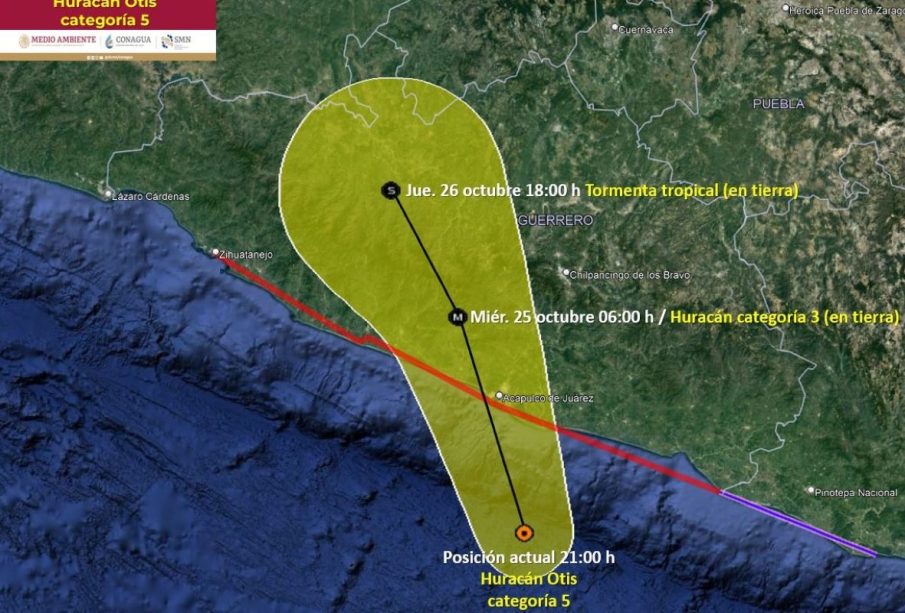 Huracán 'Otis' ya es categoría 5