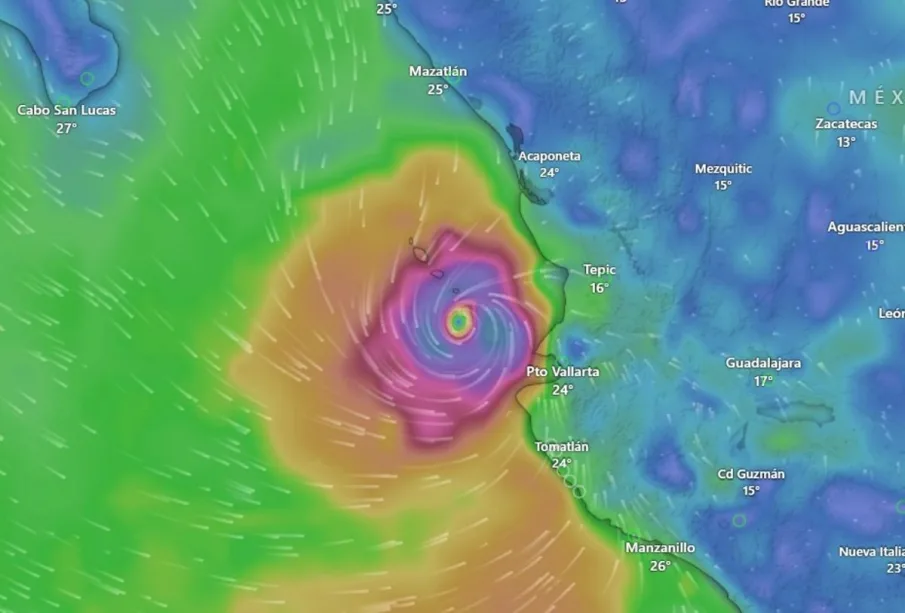 Mapa de trayectoria del ciclón "Lidia"