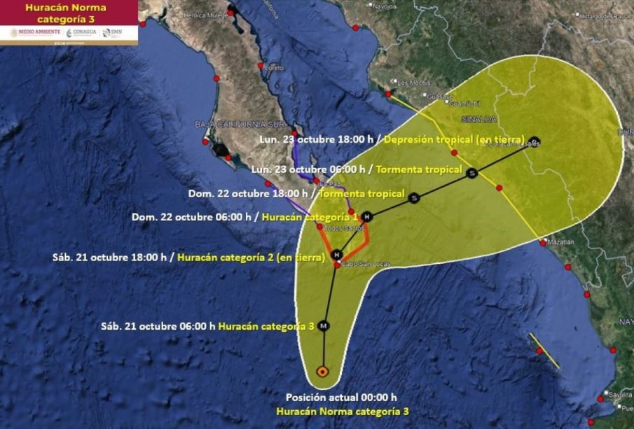 El huracán tocaría tierra en Los Cabos