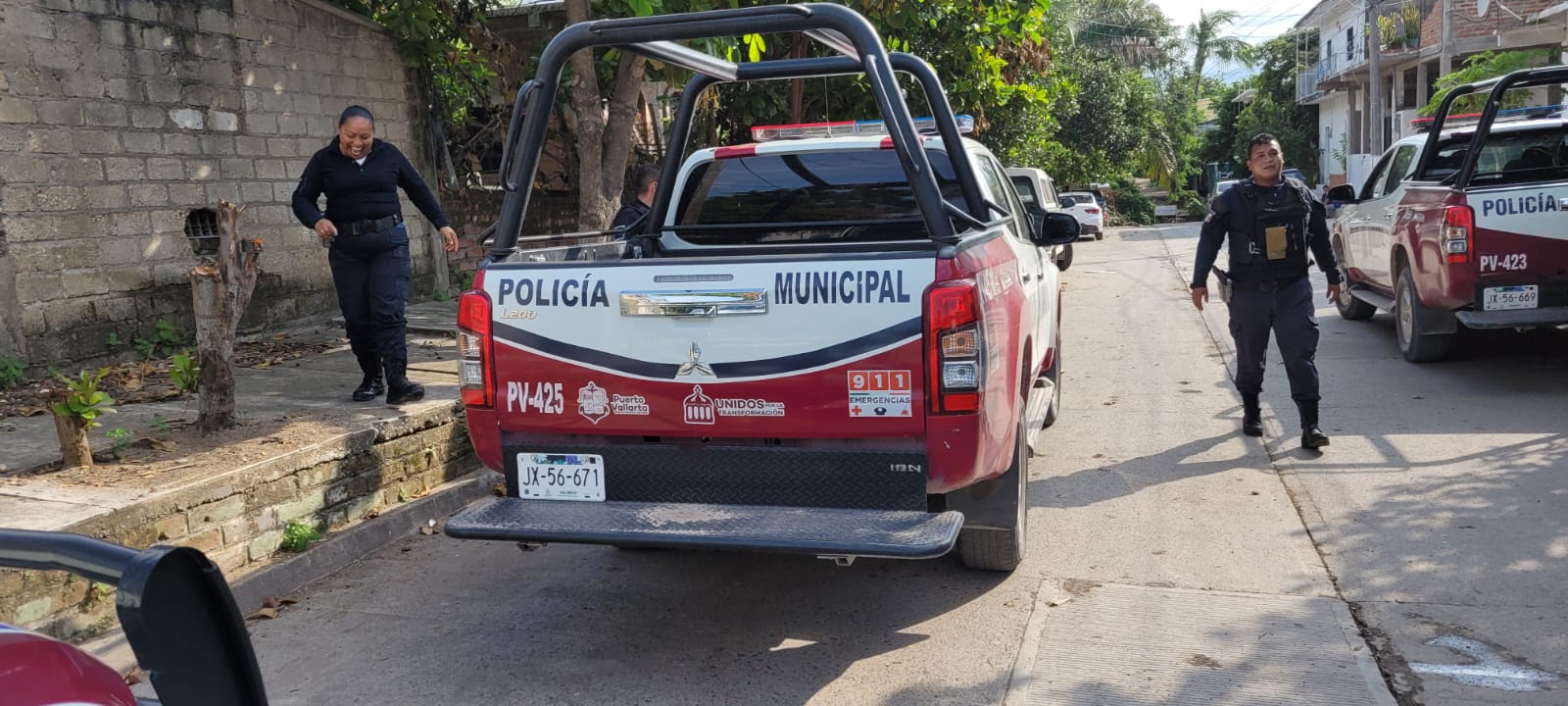 Unidades de emergencia en El Pitillal