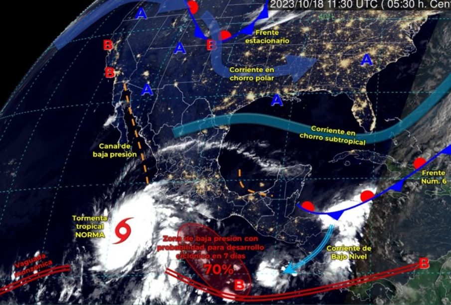 Nuevo ciclón tropical en el Pacífico.