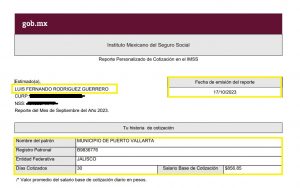 Alta al IMSS de Luis Fernando Rodríguez Guerrero