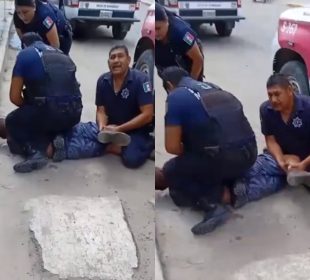 Policías detienen a un hombre