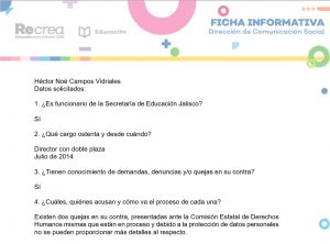 Ficha informativa de la Secretaría de Educación Jalisco