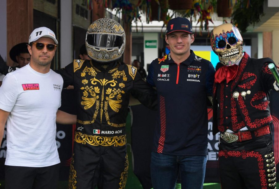 Checo Perez y Max Verstappen en el Gran Premio de México