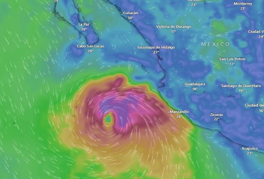 Radar sobre la evolución del huracán "Norma" en octubre 2023