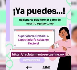 Invitación para registrarse como supervisor o capacitador electoral