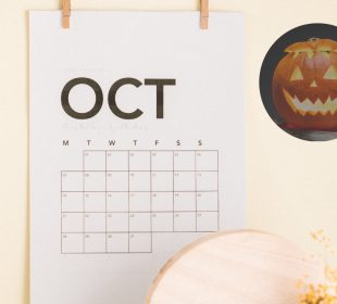 Calendario en el mes de octubre.