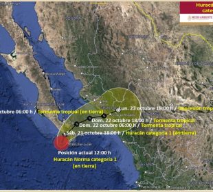Huracán Norma ya es categoría 1.