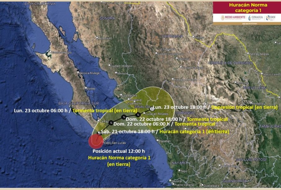 Huracán Norma ya es categoría 1.
