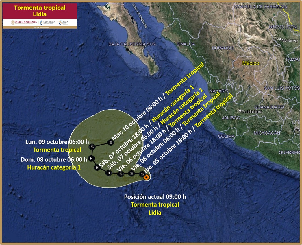 Tormenta tropical "Lidia". 