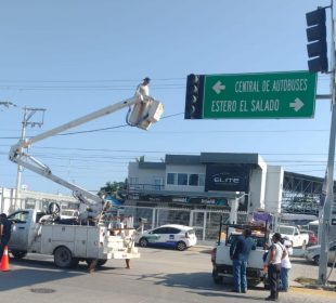 Reparación de semáforos afectados por Lidia