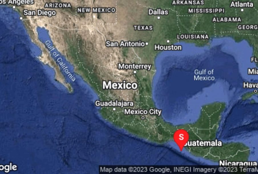 Mapa sobre el sismo 5.2 en Chiapas