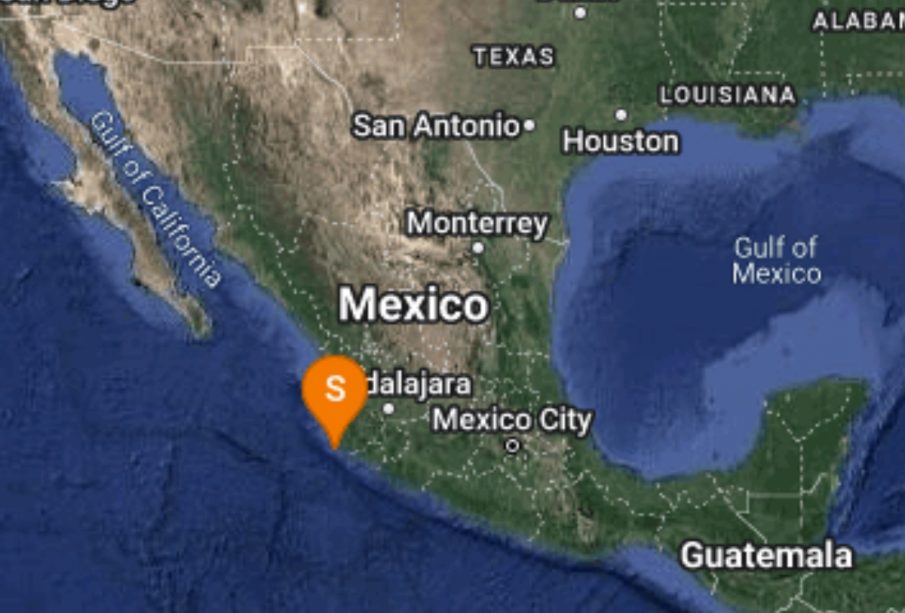Mapa del SSN tras sismo en Jalisco