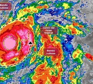 Mapa de la trayectoria de la tormenta tropical Norma