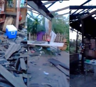 Vivienda destrozada en Portezuelo, Tomatlán