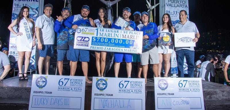 Equipos ganadores del torne internacional de pesca