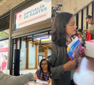 Frente Nacional con libros de texto en la CEDHJ