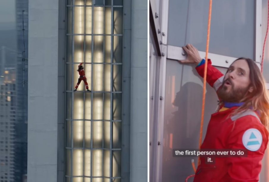 Jared Leto escalando el Empire State Building