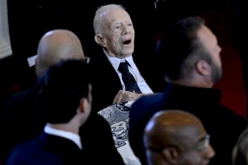 Jimmy Carter en el funeral de su esposa