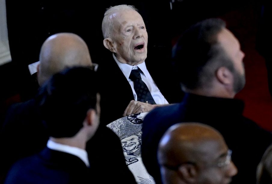 Jimmy Carter en el funeral de su esposa