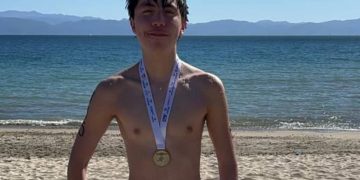 Nadador con medalla