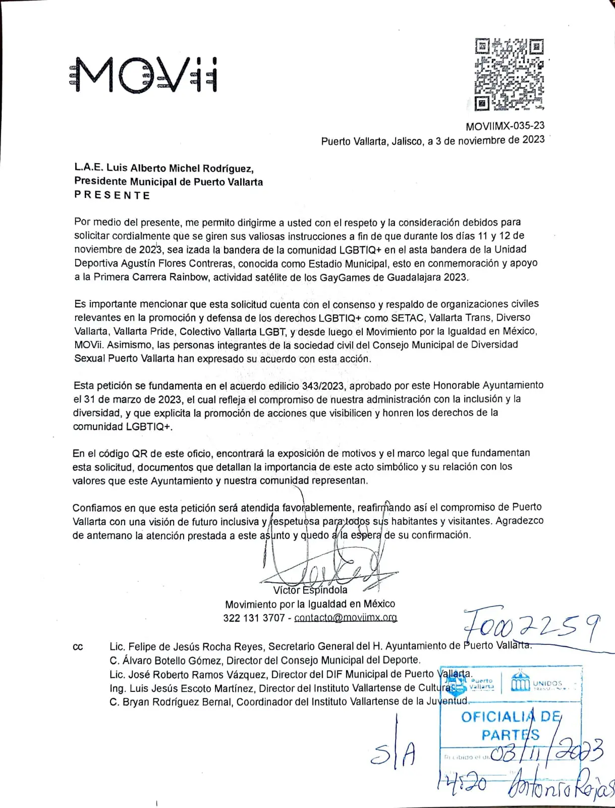 Solicitud Movii para asta bandera LGBT