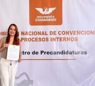 Susana Rodríguez se inscribe en la contienda interna de MC para ser diputada local