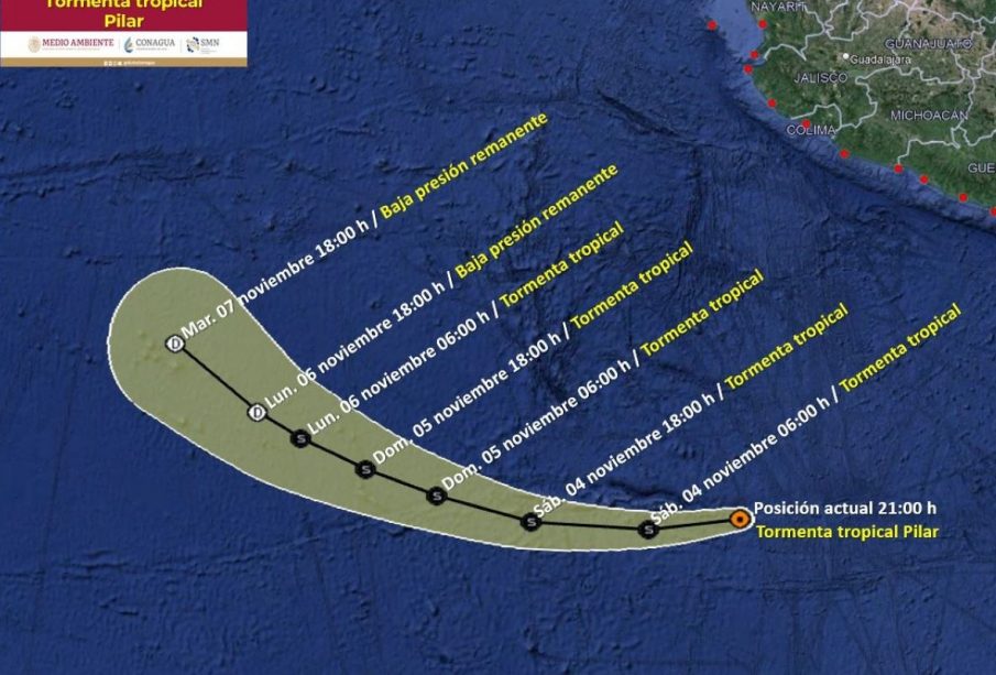 Tormenta tropical pilar, sin riesgo para costas mexicanas