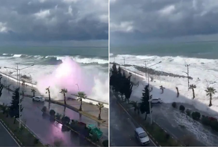 Olas gigantes por tormenta invernal "Bettina"