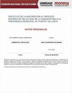 Solicitud al proceso interno de Morena