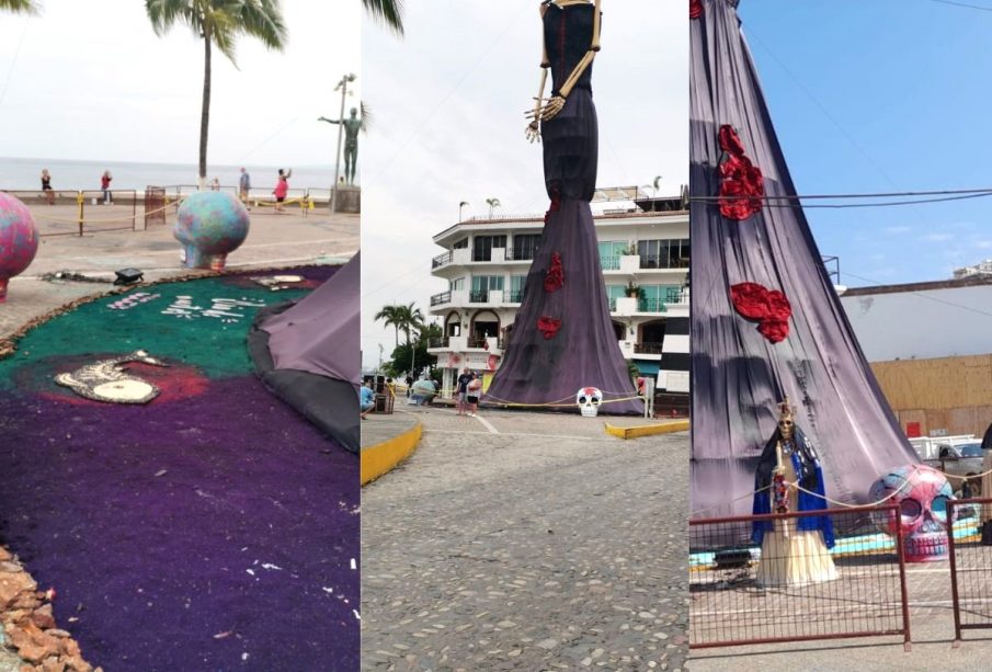 Imágenes del malecón de Vallarta por el Festival de Muertos