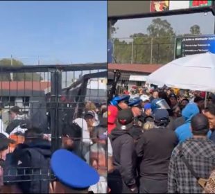 Caos en taquillas del Estadio Azteca.