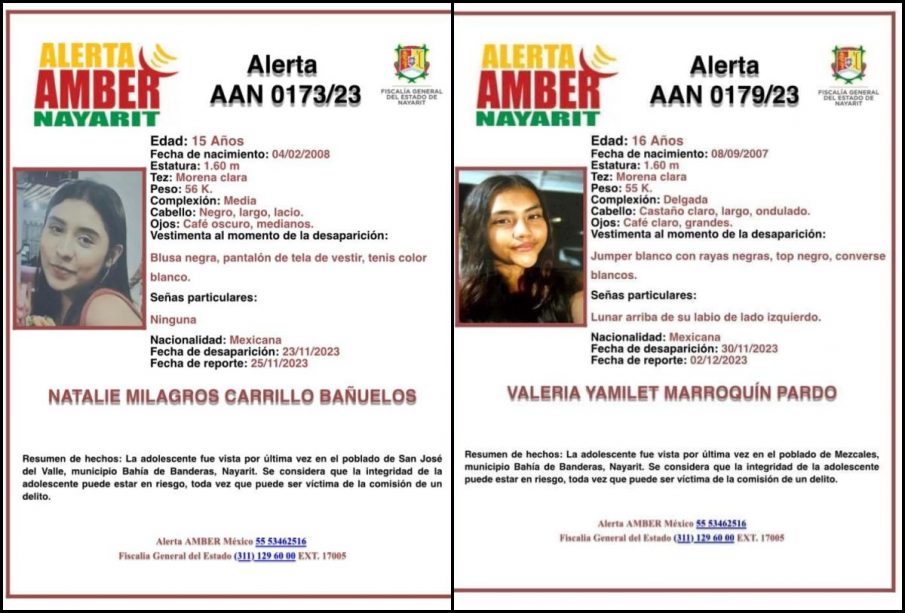 Jóvenes desaparecidas en Bahía de Banderas.