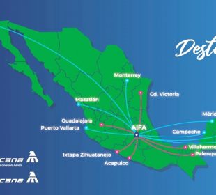 Mapa de los vuelos de Mexicana de Aviación