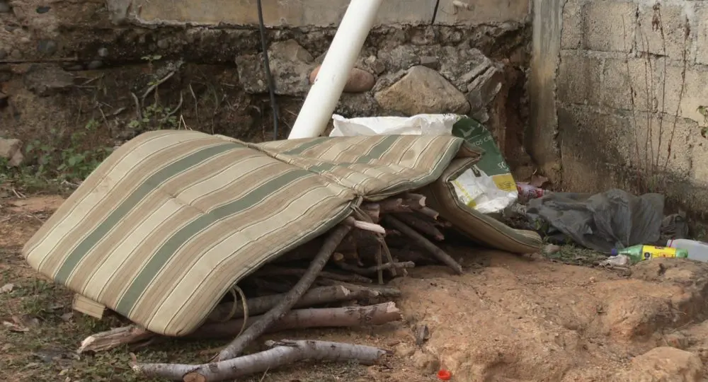 Cama improvisada en El Coatante