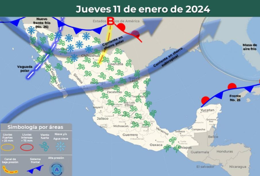 Clima en México por nuevo frente frío 26